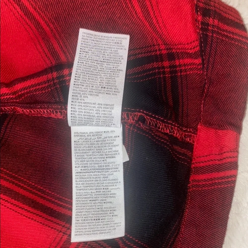 GAP Dress – XS – Red & Black Plaid Shirt Mini Dress